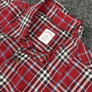 Brooks Brothers Flannel Shirt Men’s Large 346 Red Plaid Camping Lumberjack